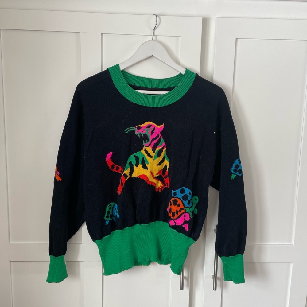 Rare Escada Vintage Vice Neon 90s Sweater Large
